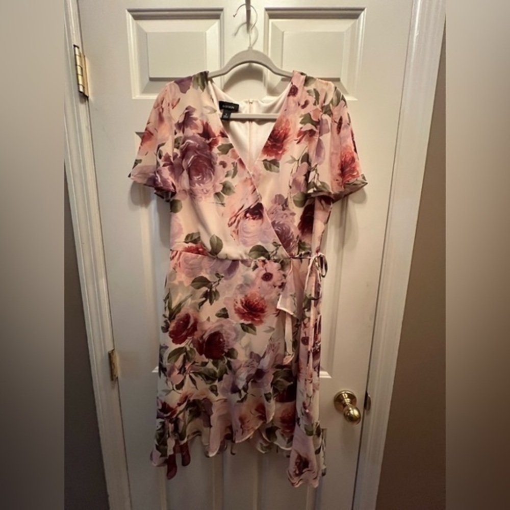 B-Design faux wrap floral dress, size 12